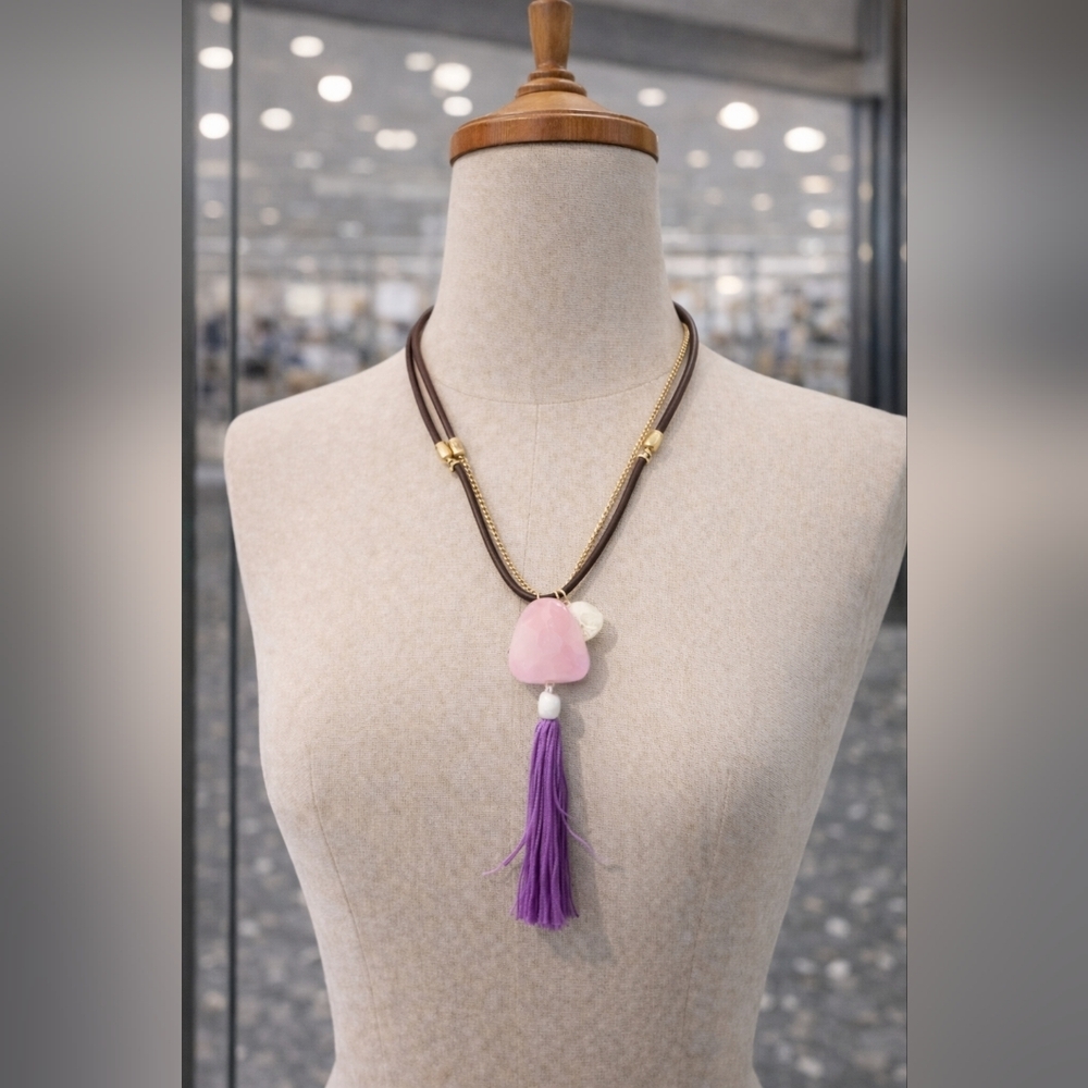 Beautiful stone tassel necklace